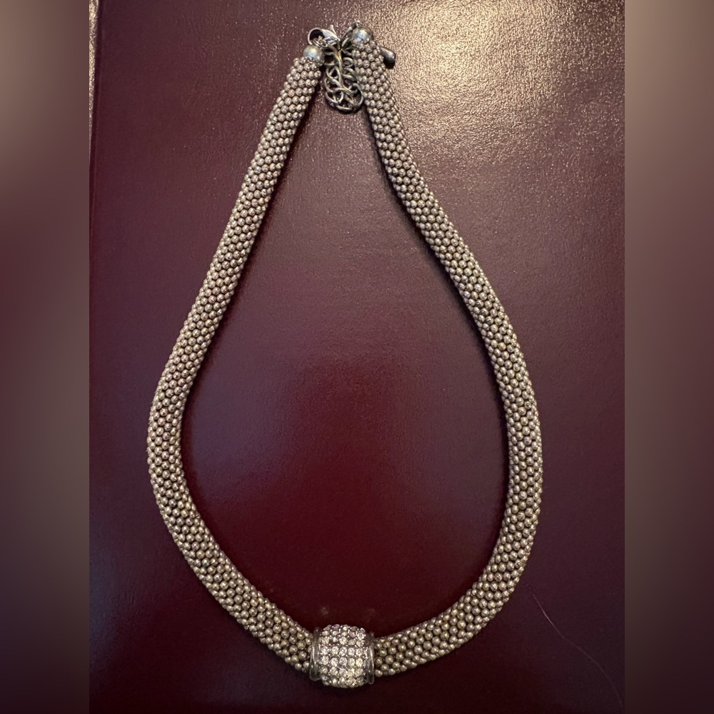 Elegant Silver Beaded Necklace